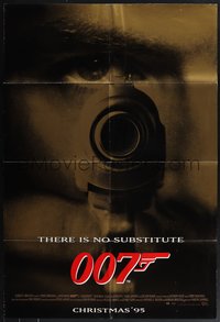 7t0892 GOLDENEYE advance 1sh 1995 Pierce Brosnan as James Bond 007, cool gun & eye close up!