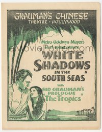 7t1221 WHITE SHADOWS IN THE SOUTH SEAS Grauman's Chinese Theatre herald 1928 Raquel Torres, rare!