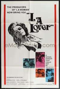 7t0908 I A LOVER 1sh 1968 Jessie Flaws had a sexual hunger that could not be satisfied!