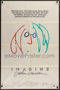 7t0914 IMAGINE 1sh 1988 art by former Beatle John Lennon, brown/blue hair style!