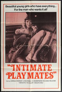 7t0916 INTIMATE PLAYMATES 1sh 1975 Carole Parker, Lynn Ross, sexy woman in back of limo, rare!