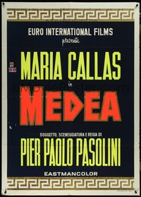 7t0214 MEDEA teaser Italian 1p 1969 Pier Paolo Pasolini, Callas, Euripides, dayglo, ultra rare!