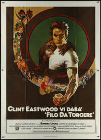 7t0196 EVERY WHICH WAY BUT LOOSE Italian 2p 1979 Peak art of Clint Eastwood & Clyde the orangutan!