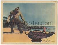 7t0030 7th VOYAGE OF SINBAD signed LC #3 1958 by Ray Harryhausen, Kerwin Mathews battles cyclops!