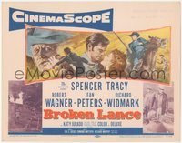 7t0307 BROKEN LANCE TC 1954 art of Spencer Tracy, Robert Wagner, Jean Peters & Richard Widmark!