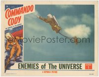 7t0370 COMMANDO CODY chapter 1 LC 1953 classic image of Judd Holdren in suit & wacky helmet flying!