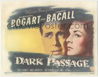 7t0313 DARK PASSAGE TC 1947 great close up of smoking Humphrey Bogart & sexy Lauren Bacall!