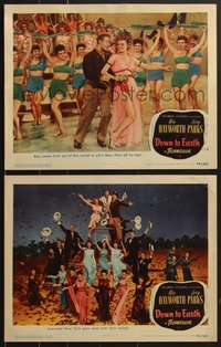 7t0709 DOWN TO EARTH 2 LCs 1946 Rita Hayworth takes the town in a whirll of dancing & romancing!