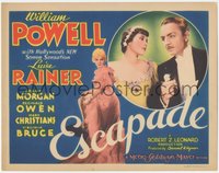 7t0315 ESCAPADE TC 1935 great image of William Powell, Luise Rainer & Virginia Bruce, rare!