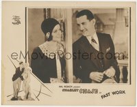 7t0377 FAST WORK LC 1930 c/u of Charley Chase & pretty June Marlowe, Leo McCarey, ultra rare!