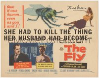 7t0023 FLY signed TC 1958 by David Hedison, she had to kill the thing her husband had become!