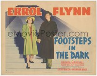 7t0318 FOOTSTEPS IN THE DARK TC 1941 great image of Errol Flynn & Brenda Marshall on stairs, rare!