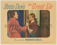 7t0389 GREAT LIE LC 1941 close up of Bette Davis forcing her way through Mary Astor's door!