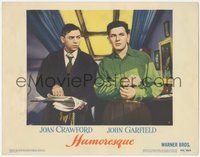 7t0400 HUMORESQUE LC #3 1946 c/u of John Garfield with Oscar Levant holding cigarette & newspaper!