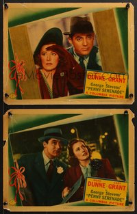 7t0723 PENNY SERENADE 2 LCs 1941 great close-up images of Cary Grant & sexy Irene Dunne!