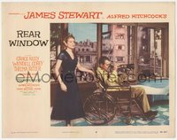 7t0443 REAR WINDOW LC #6 1954 Alfred Hitchcock, great image of Grace Kelly & James Stewart w/lens!