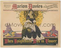 7t0349 WHEN KNIGHTHOOD WAS IN FLOWER TC 1922 cool art of Marion Davies by knights jousting, rare!