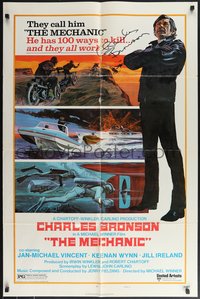 7t0091 MECHANIC signed style B 1sh 1972 by Charles Bronson who has a hundred ways to kill!