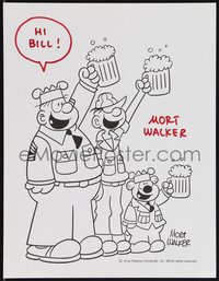 7t0099 MORT WALKER signed 9x11 printed art 1980s publicity image of Beetle Bailey & Sarge!