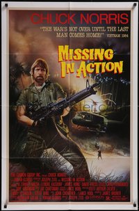 7t0964 MISSING IN ACTION 1sh 1984 cool Watts artwork of Chuck Norris in Vietnam!