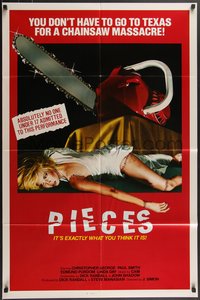 7t1007 PIECES 1sh 1983 Mil Gritos Tiene La Noche, chainsaw horror NOT in Texas, slasher art!