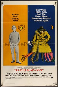 7t1013 PLAY IT AGAIN, SAM 1sh R1976 wacky artwork of regular Woody Allen & Bogart Allen!