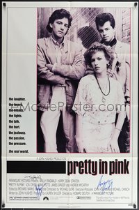 7t0094 PRETTY IN PINK signed 1sh 1986 by Molly Ringwald, Jon Cryer AND Andrew McCarthy!