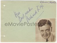 7t0185 RICHARD DIX signed 5x6 album page 1930s it can be framed with an original or repro still!