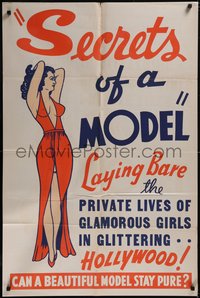 7t1058 SECRETS OF A MODEL 1sh 1940 laying bare the private lives of girls in Hollywood, rare!