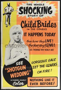 7t1072 SHOTGUN WEDDING 1sh 1963 by Ed Wood, nothing like it, is Jenny Maxwell too old at 15, day-glo