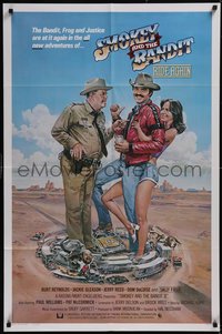 7t1083 SMOKEY & THE BANDIT II int'l 1sh 1980 Goozee art of Burt Reynolds, Jackie Gleason & Sally Field!