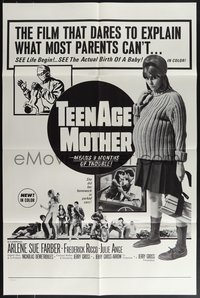 7t1118 TEENAGE MOTHER 1sh 1966 way more than nine months of trouble, camp classic!