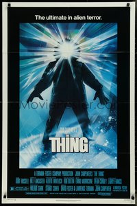 7t1124 THING 1sh 1982 John Carpenter classic sci-fi horror, Struzan, regular credit design!