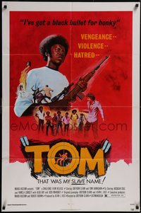 7t1126 TOM 1sh 1973 Greydon Clark has a black bullet for every honky, ultra rare!