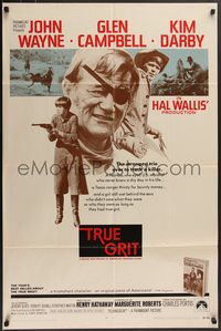 7t1132 TRUE GRIT int'l 1sh 1969 John Wayne as Rooster Cogburn, Kim Darby, Glen Campbell