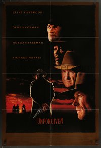 7t1135 UNFORGIVEN 1sh 1992 Clint Eastwood, Gene Hackman, Richard Harris, Morgan Freeman!