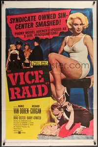 7t1142 VICE RAID 1sh 1960 full-length image of super sexy barely-dressed phony model Mamie Van Doren