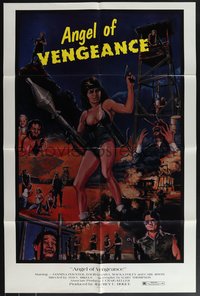 7t1146 WAR CAT 1sh 1987 Angel of Vengeance, sexy woman w/grenade launcher art!