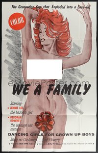 7t1147 WE A FAMILY 1sh 1971 Jean Van Hearn, sexy art of Jennie Lee as the bazoom girl!