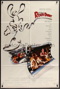 7t1152 WHO FRAMED ROGER RABBIT 1sh 1988 Robert Zemeckis, Bob Hoskins, sexy Jessica Rabbit, Lloyd!