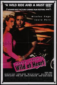 7t1155 WILD AT HEART 1sh 1990 David Lynch, close-up image of Nicolas Cage & Laura Dern!