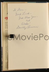 7t0122 DOROTHY LAMOUR signed hardcover book 1980 her autobiography My Side Of The Road!