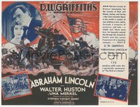 7t1164 ABRAHAM LINCOLN herald 1930 Walter Huston as Honest Abe, D.W. Griffith's Supreme Achievement!