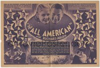 7t1166 ALL AMERICAN herald 1932 football player Richard Arlen, Andy Devine, Gloria Stuart, rare!