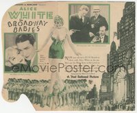 7t1173 BROADWAY BABIES die-cut herald 1929 art of sexy Alice White in New York City, ultra rare!