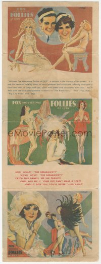 7t1188 FOX MOVIETONE FOLLIES OF 1929 herald 1929 Jochimsen art of sexy Sue Carol & more, ultra rare!