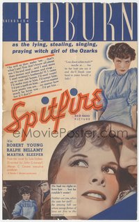 7t1215 SPITFIRE herald 1934 Katharine Hepburn as a lying, stealing, singing, praying witch girl!