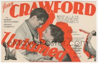 7t1219 UNTAMED herald 1929 young Joan Crawford's first talking picture, Robert Montgomery!