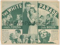 7t1220 WHITE PARADE herald 1934 Loretta Young is a beautiful nurse in love with John Boles, rare!