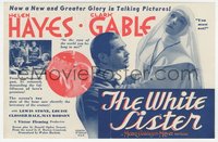 7t1222 WHITE SISTER herald 1933 Clark Gable & Helen Hayes glorify the eternal romance, rare!